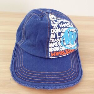 Tennis WIMBLEDON Cap Blue Orange Graffiti Art Croquet Club Denim Cool